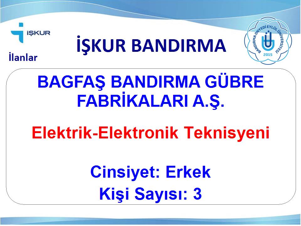 Elektrik-Elektronik Teknisyeni - BAGFAŞ BANDIRMA GÜBRE FABRİKALARI A.Ş.
